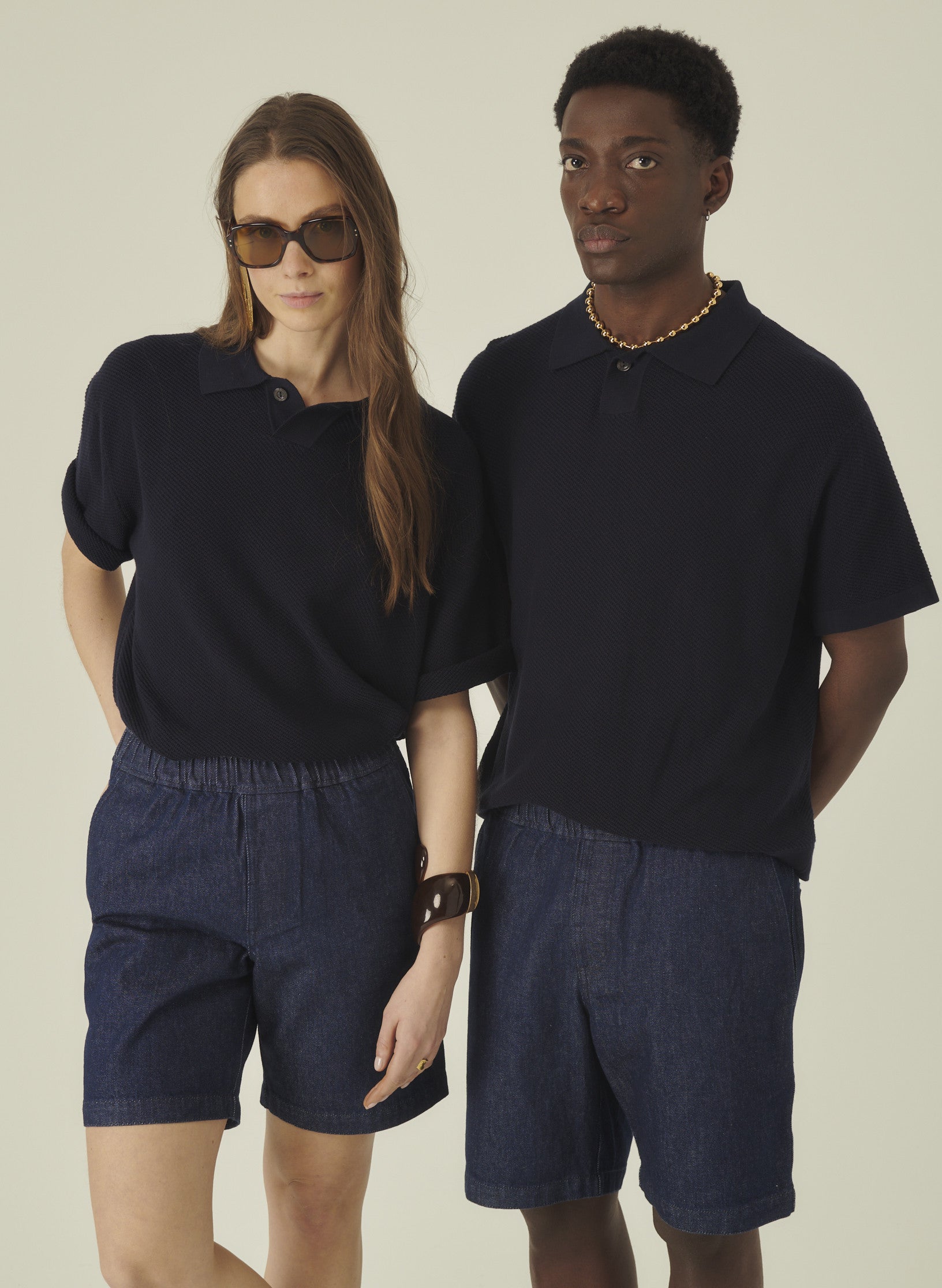 polo coton manche courte bleu homme femme unisexe