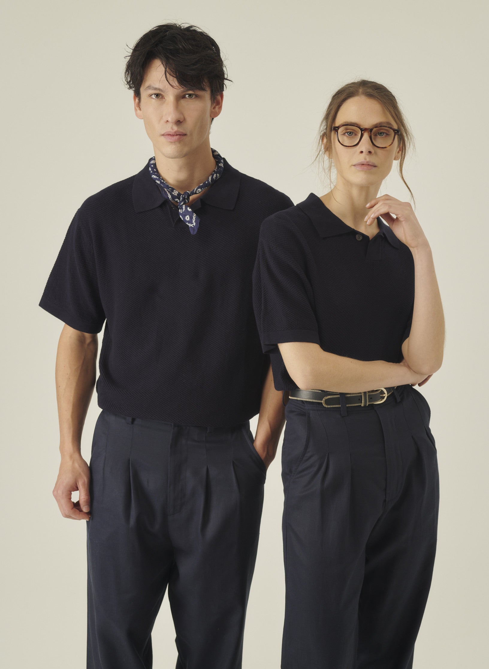 polo coton manche courte bleu homme femme unisexe