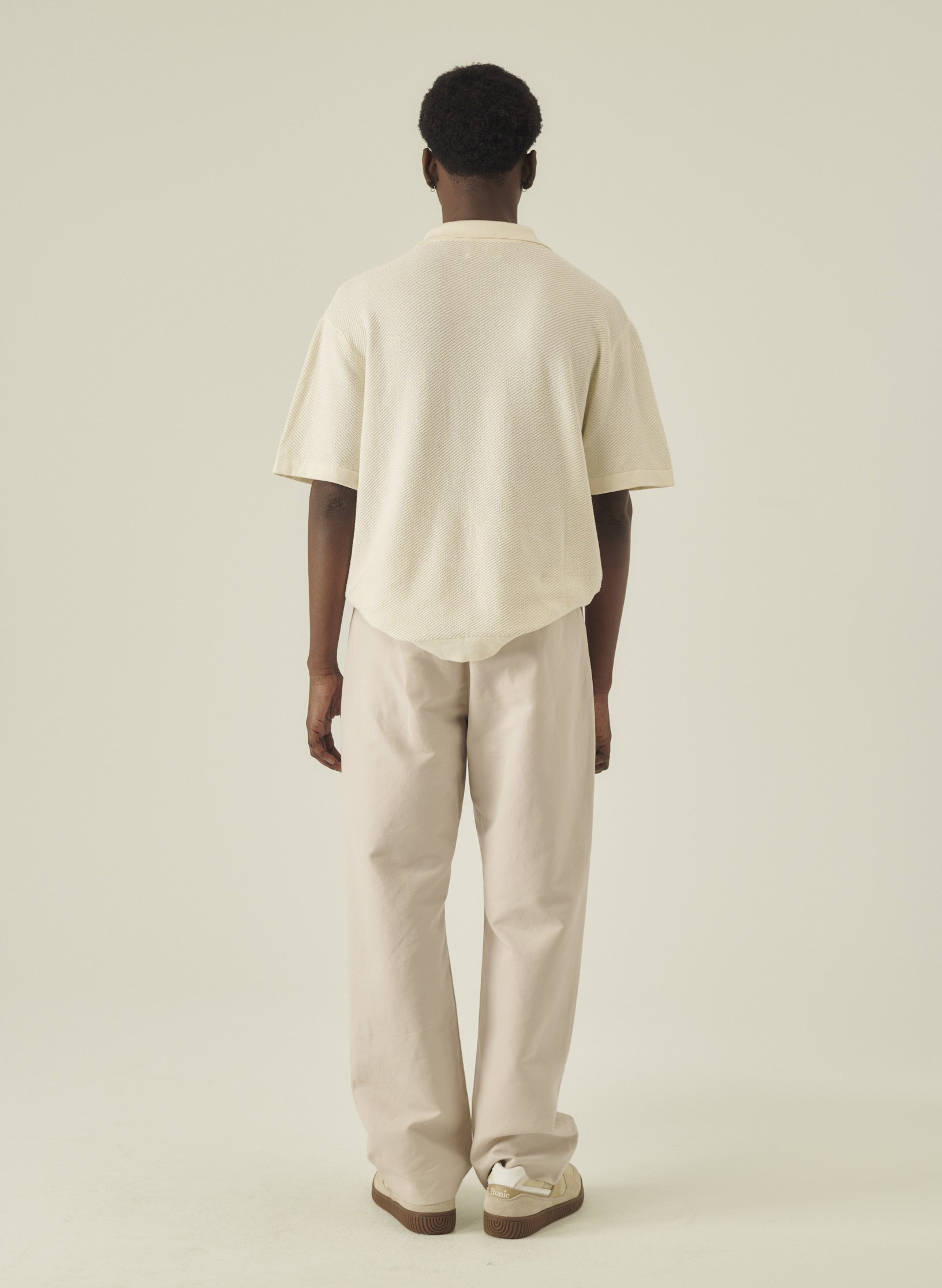 polo manche courte ecru coton homme femme unisexe