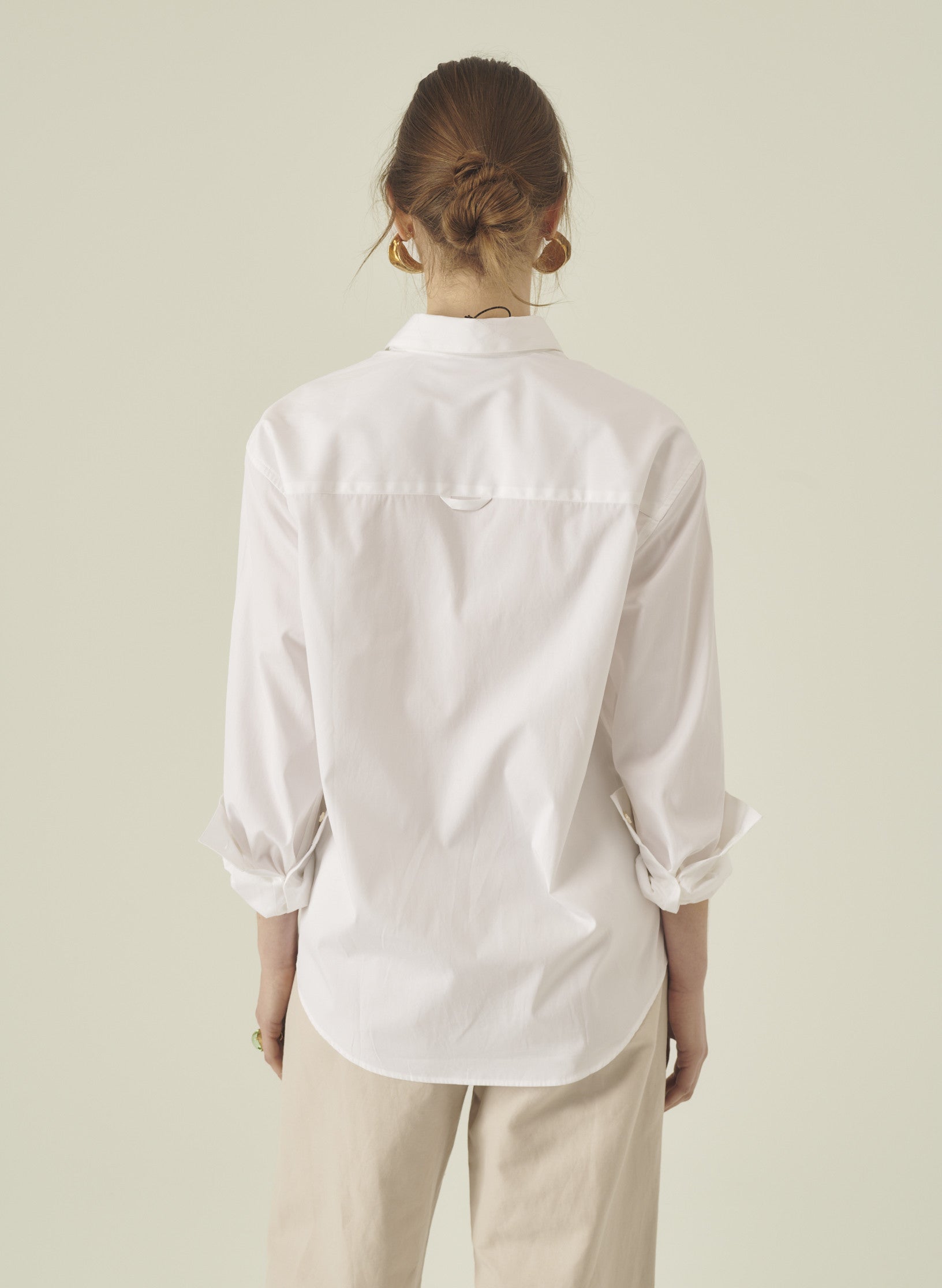 chemise loose unie femme homme coton blanche