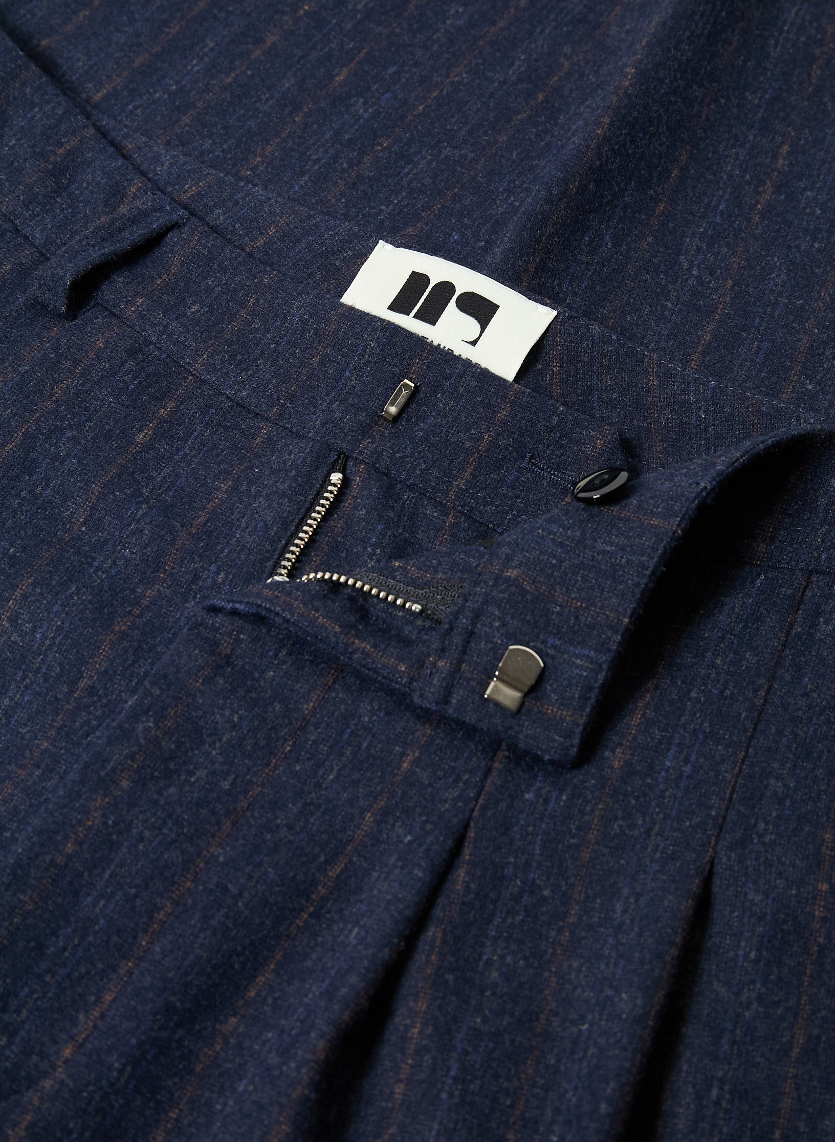 pantalon pince flanelle bleu homme femme unisexe