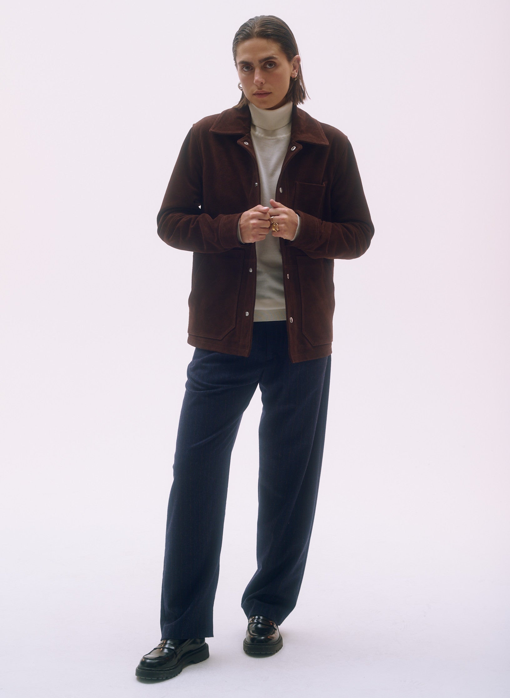 pantalon pince flanelle bleu homme femme unisexe