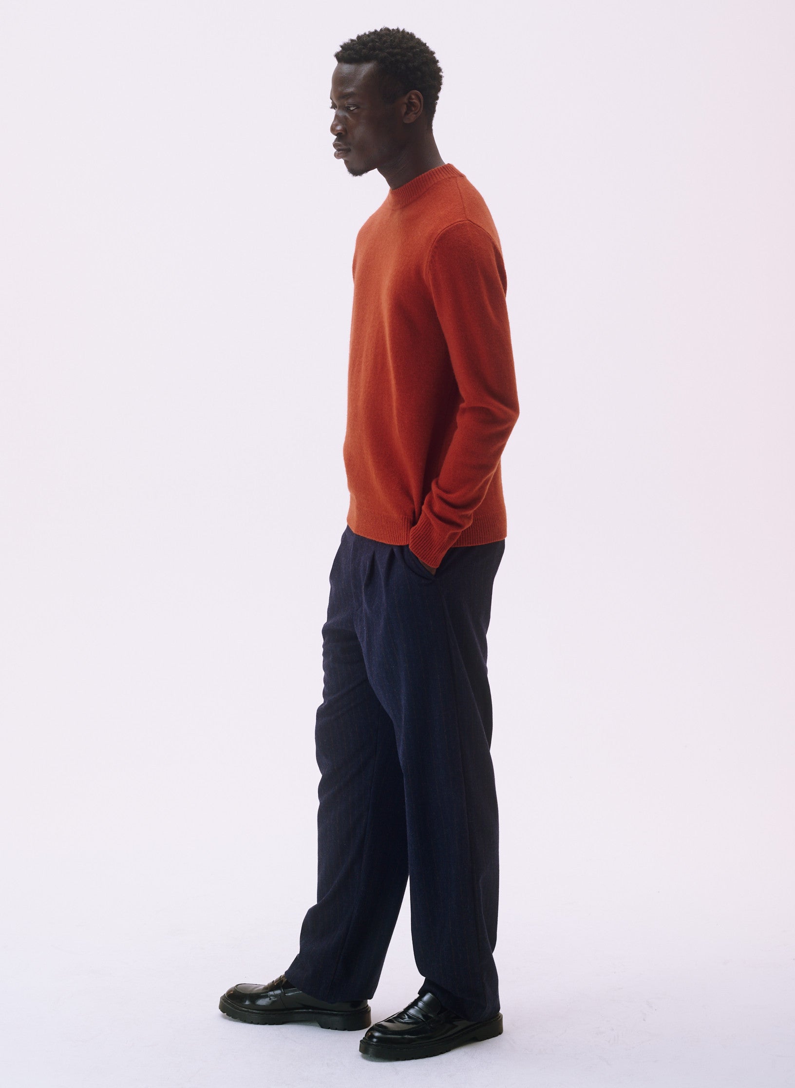 pantalon pince flanelle bleu homme femme unisexe