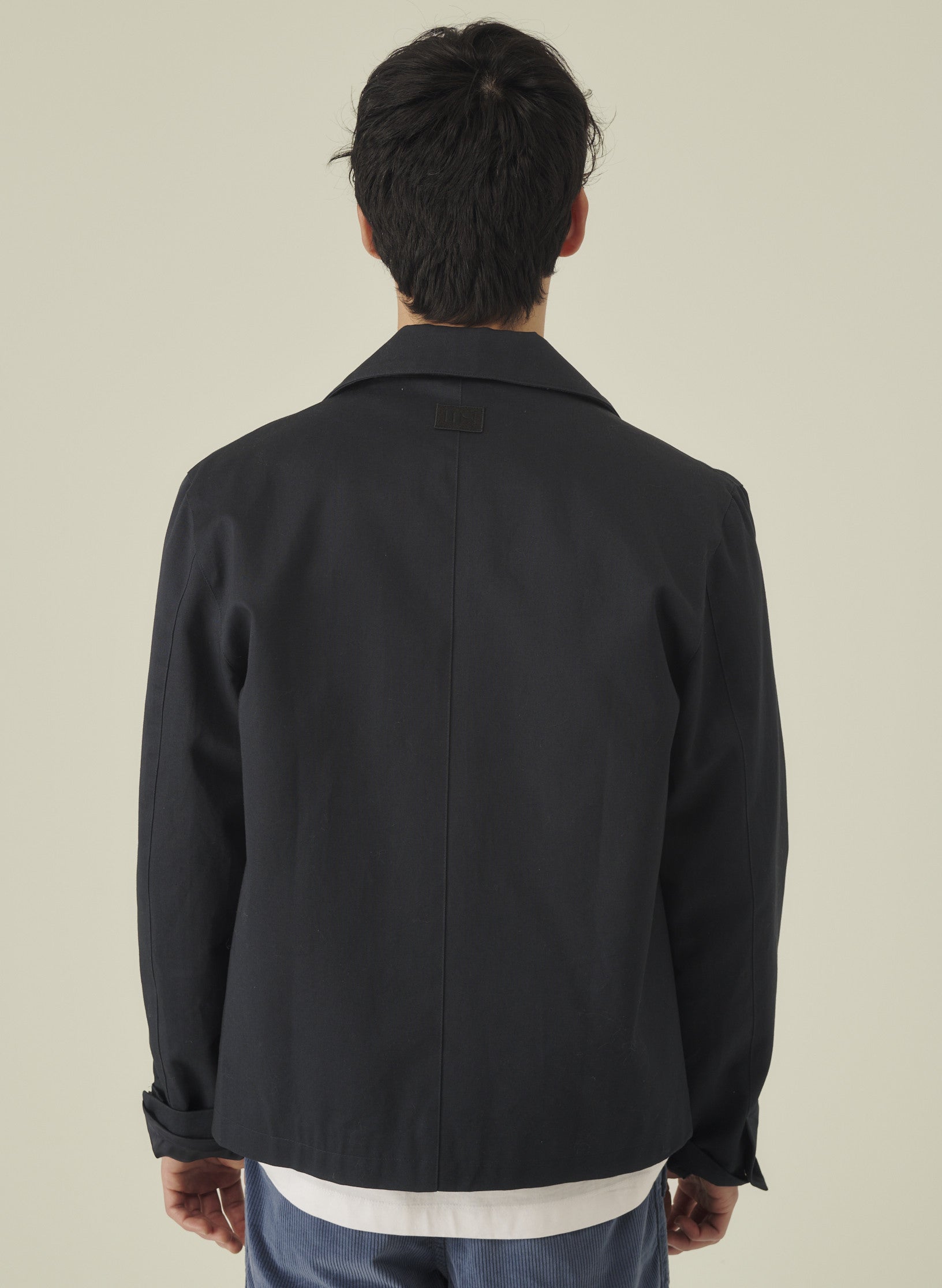 blouson zippe trucker deperlant bleu homme