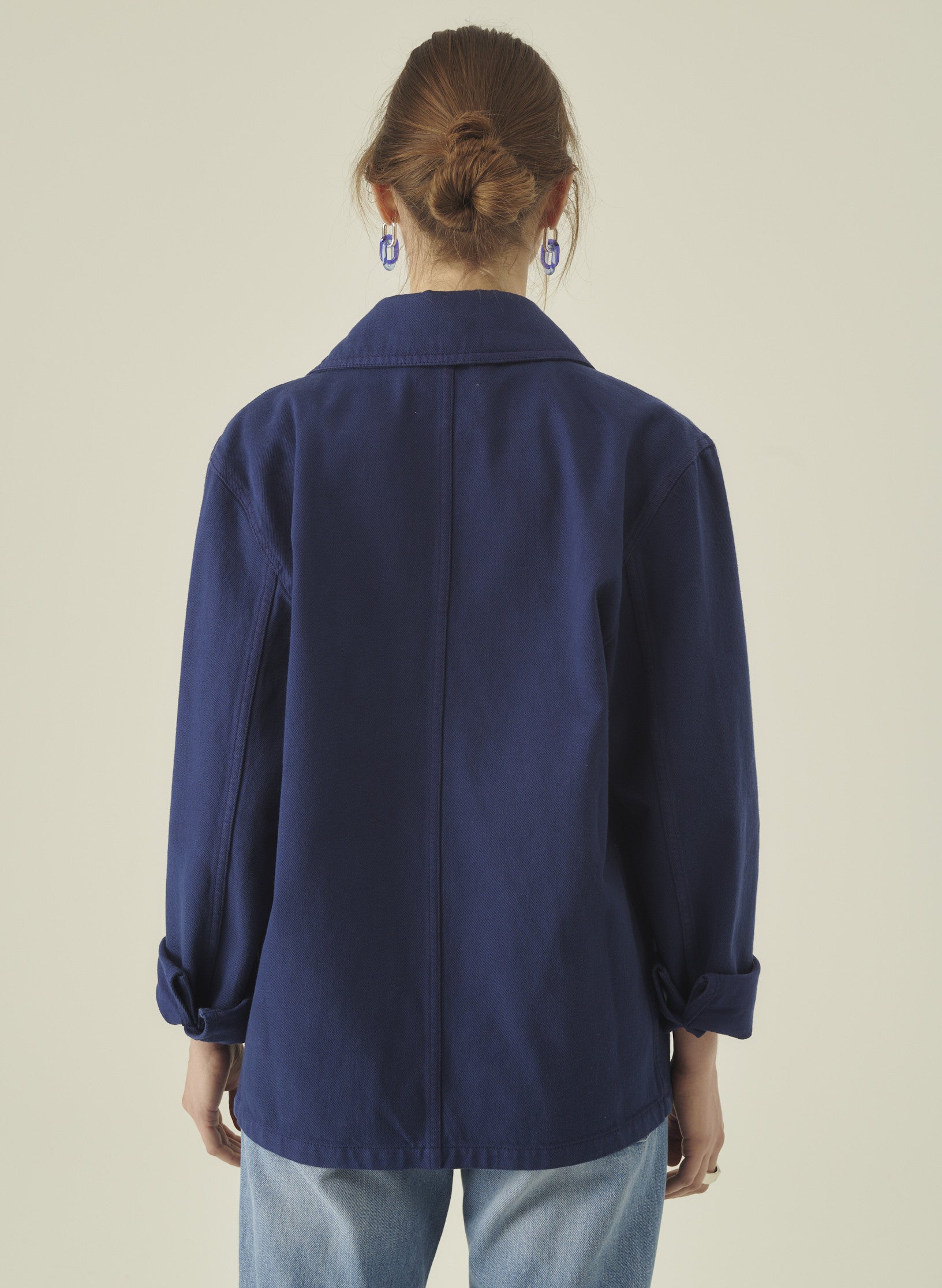 veste peintre bleu indogo homme femme unisexe