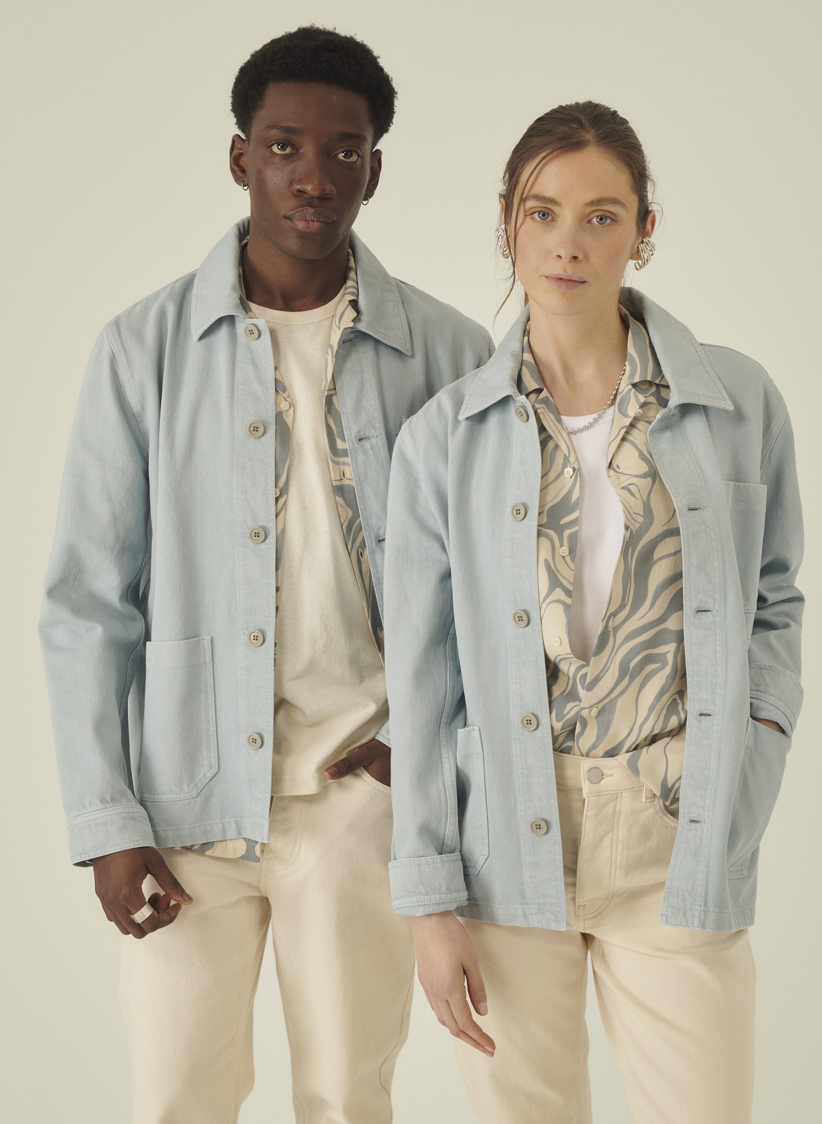 veste peintre bleu homme femme unisexe