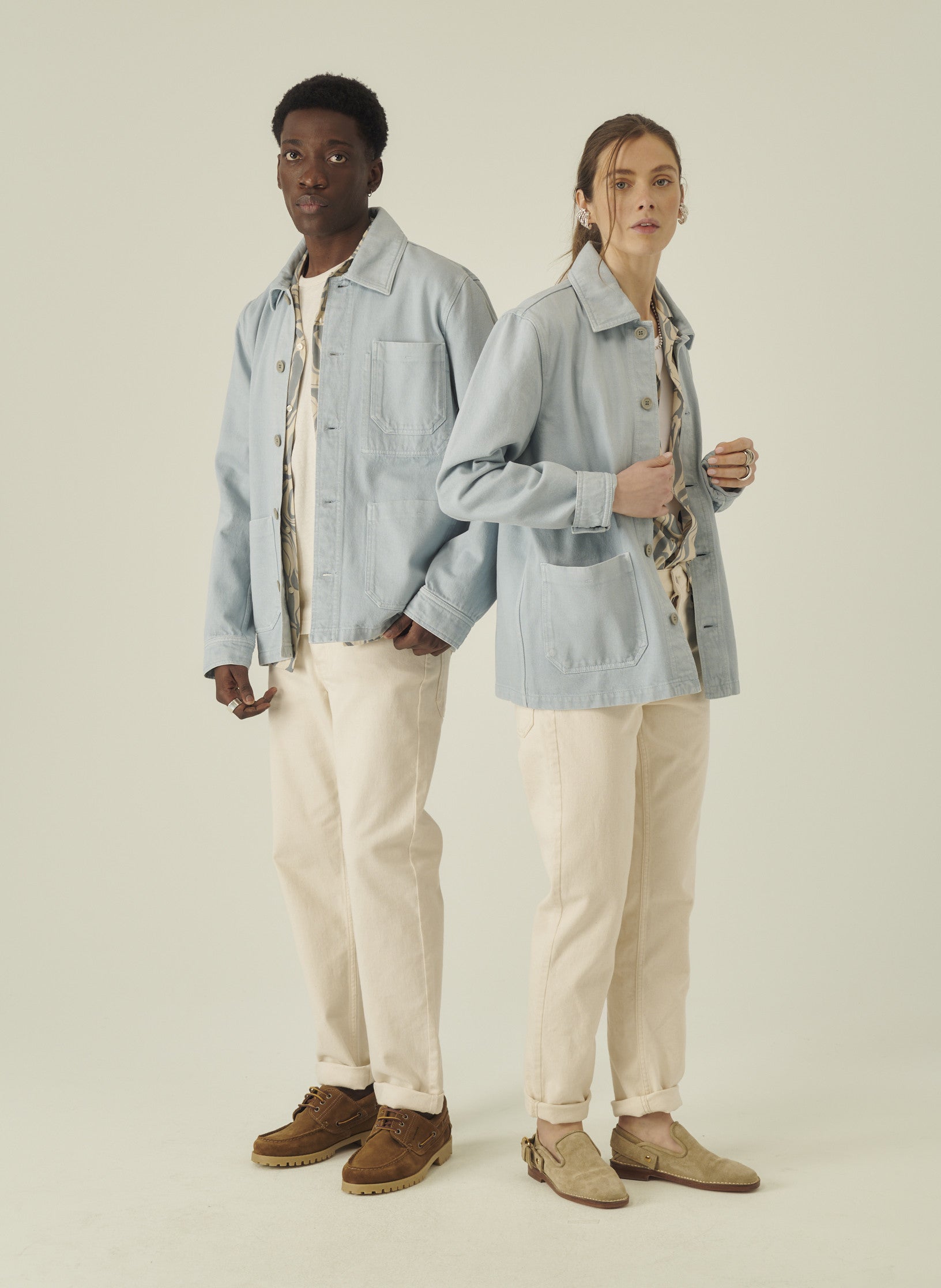 veste peintre bleu homme femme unisexe