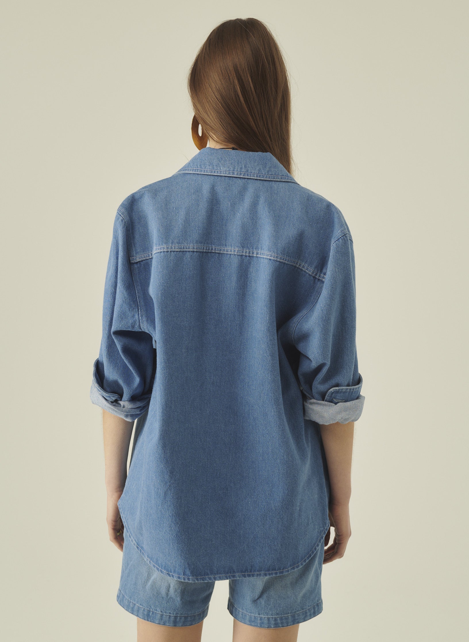 surchemise denim bleach delave homme femme unisexe oekotex