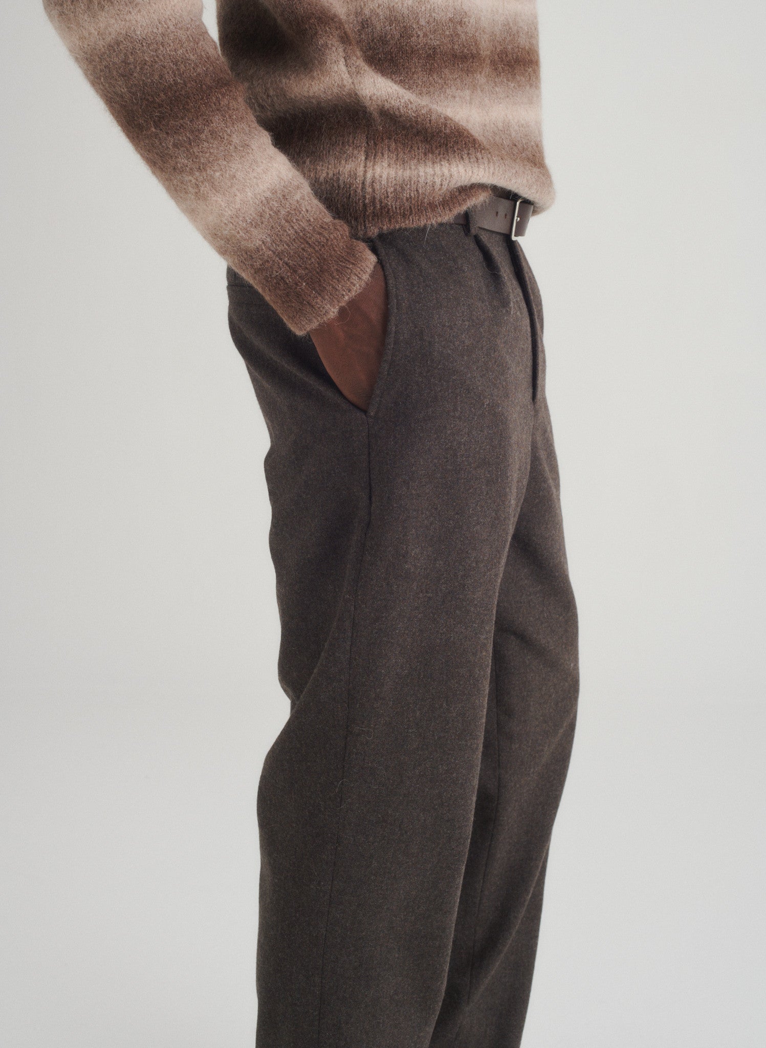 pantalon pince flanelle