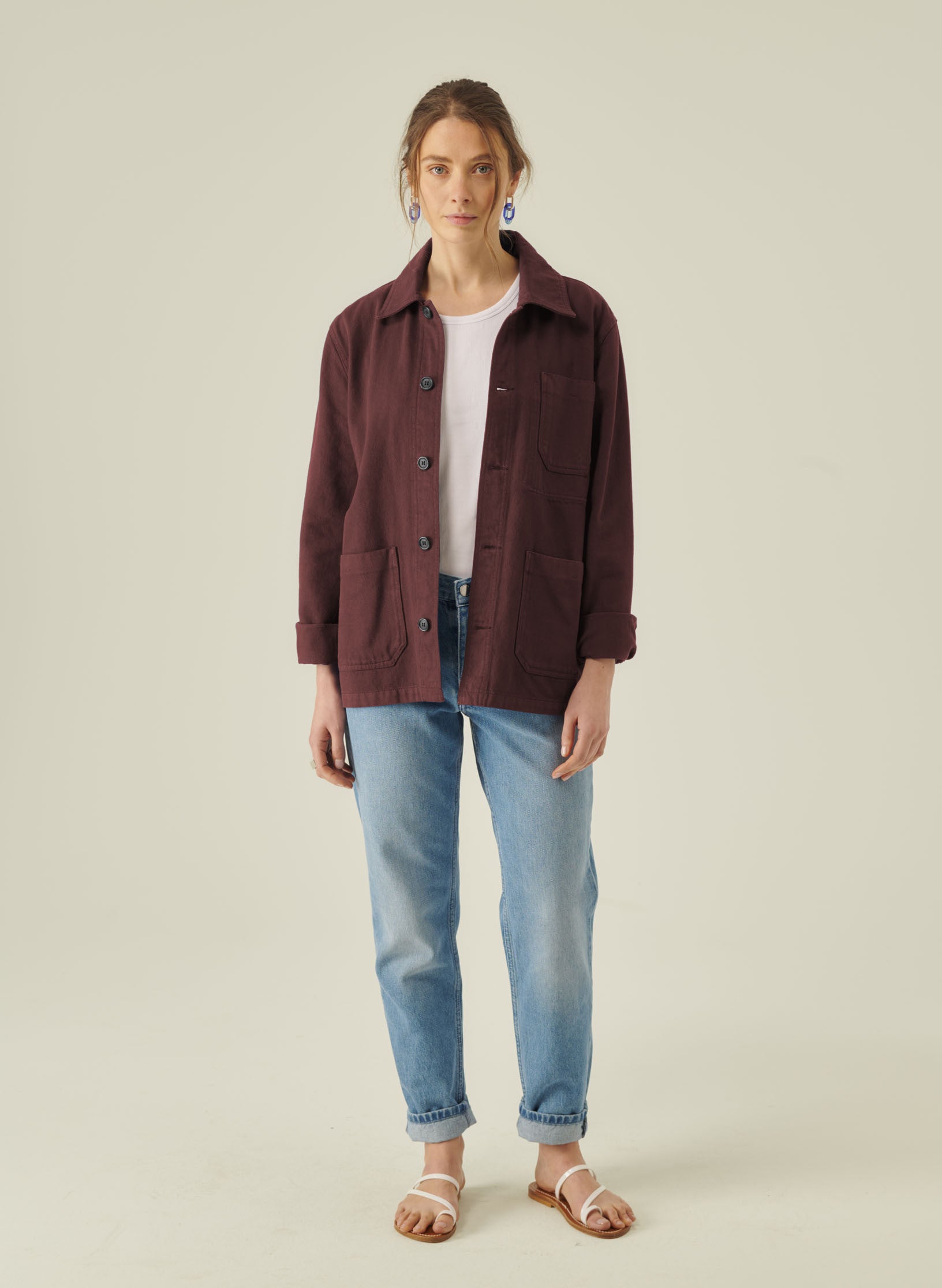 veste peintre marrron homme femme unisexe