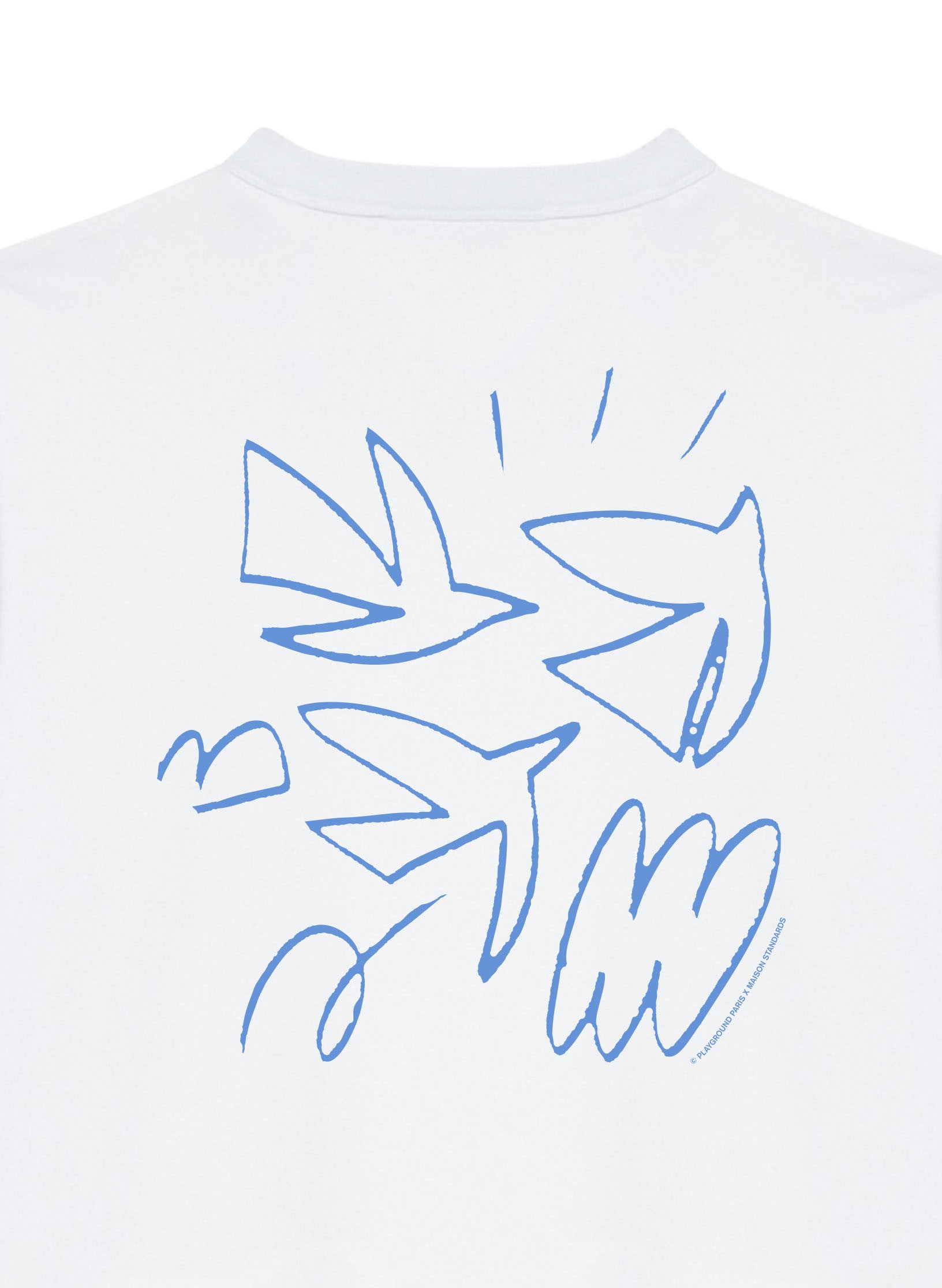 t shirt playground x maison standards print dos oiseaux collboration artiste